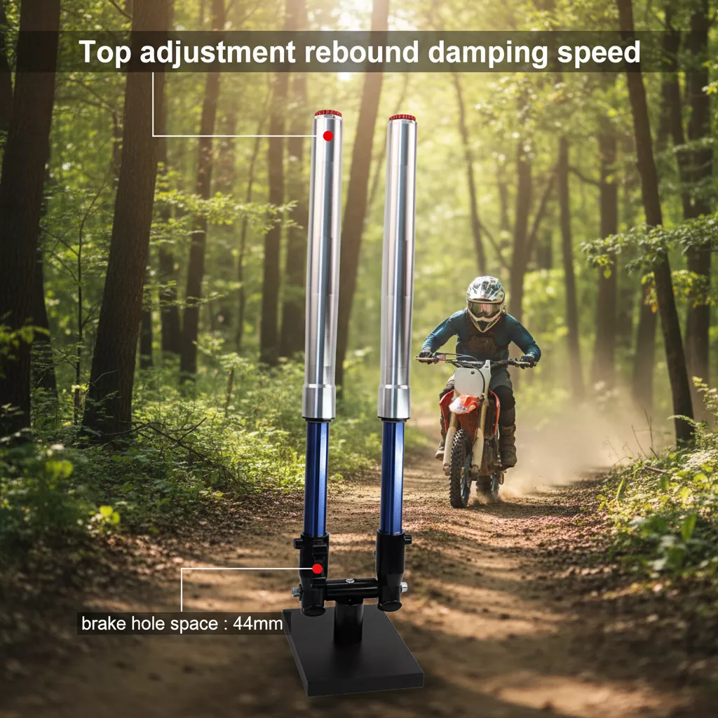 کمک فنر موتور سیکلت قابل تنظیم با دوشاخه معکوس 44 میلی متری